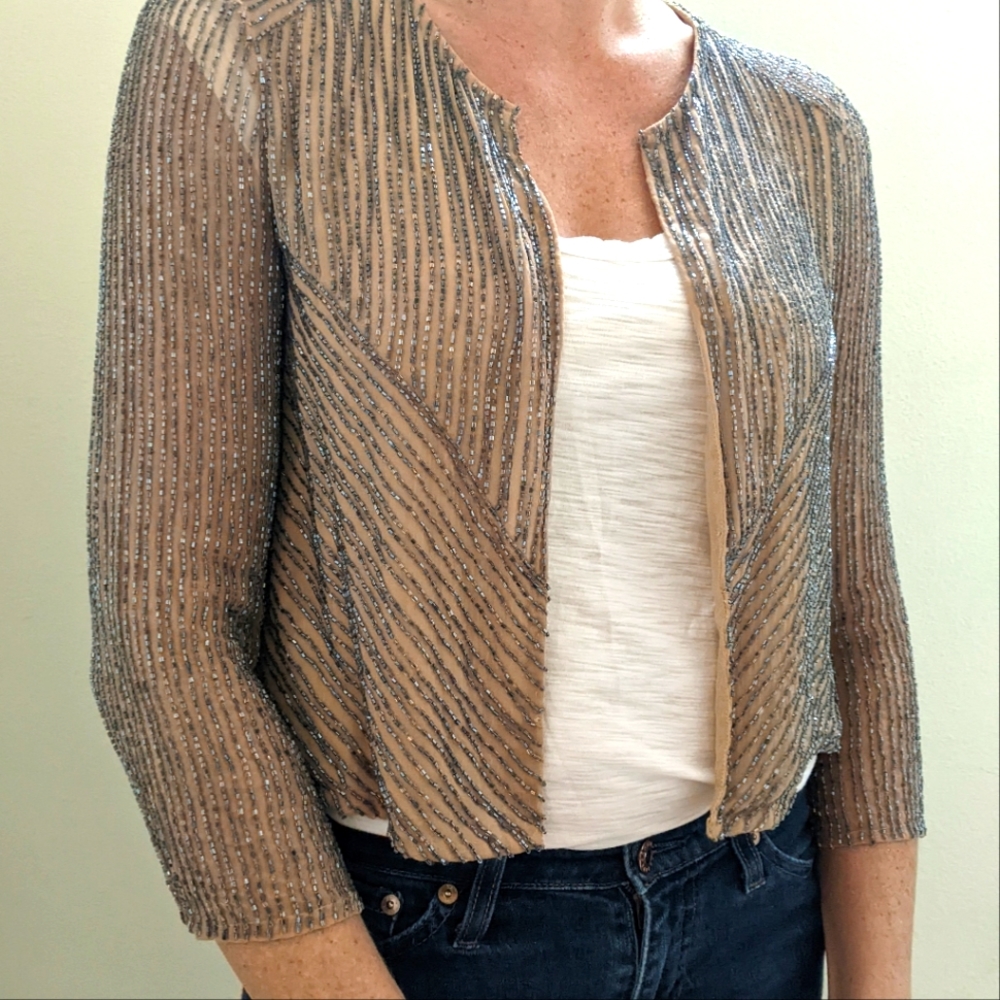 Parker XS beaded sequin short jacket